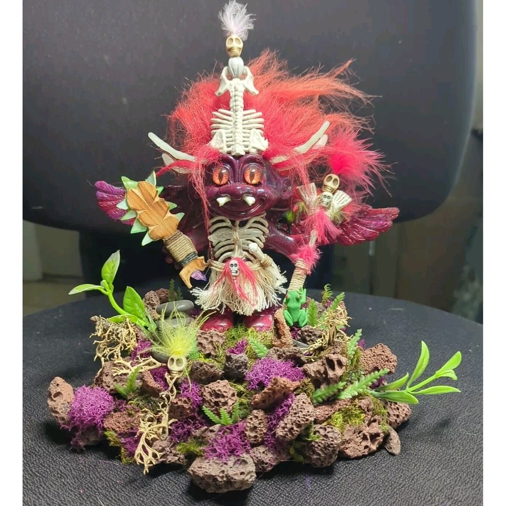 Vintage OOAK Dam Troll Doll wearing  Custom Voodoo Demon‎ Slayer Unique